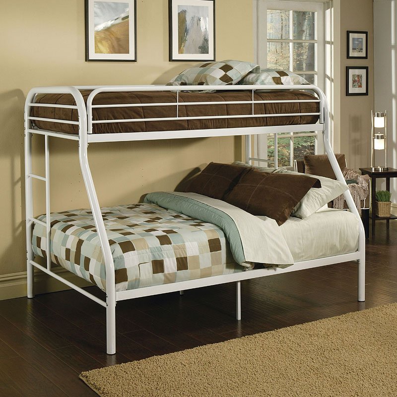 twin over queen bunk bed white