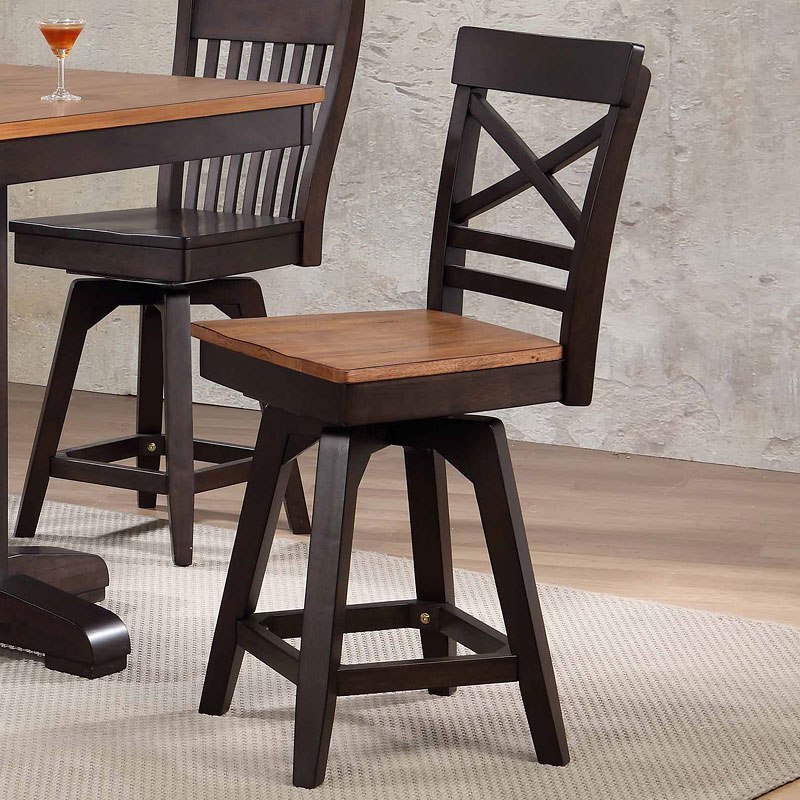 Black Oak X Back Barstool (Set Of 2) ECI Furniture Furniture Cart