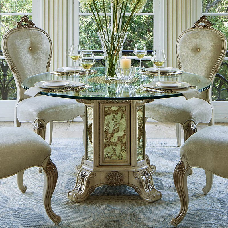 Platine De Royale Round Glass Dining Table (Champagne ...