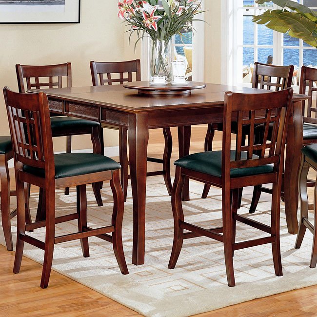Newhouse Counter Height Table With Lazy Susan Coaster Furniture