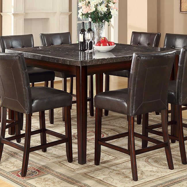 Milton Counter Height Dining Set W  Dark Marble Table Coaster Furniture 