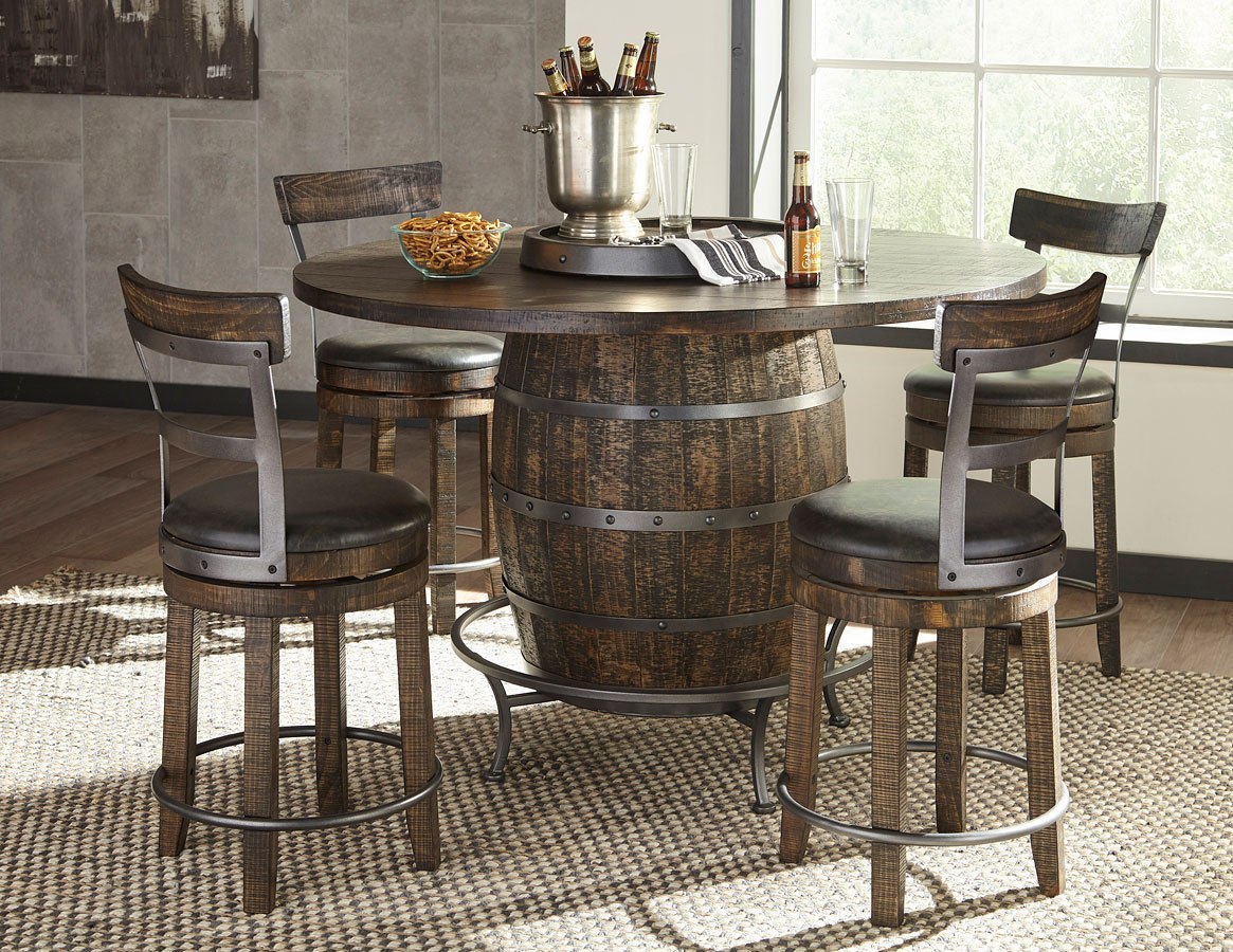 Wine Barrel Dining Room Tables With Glass Top