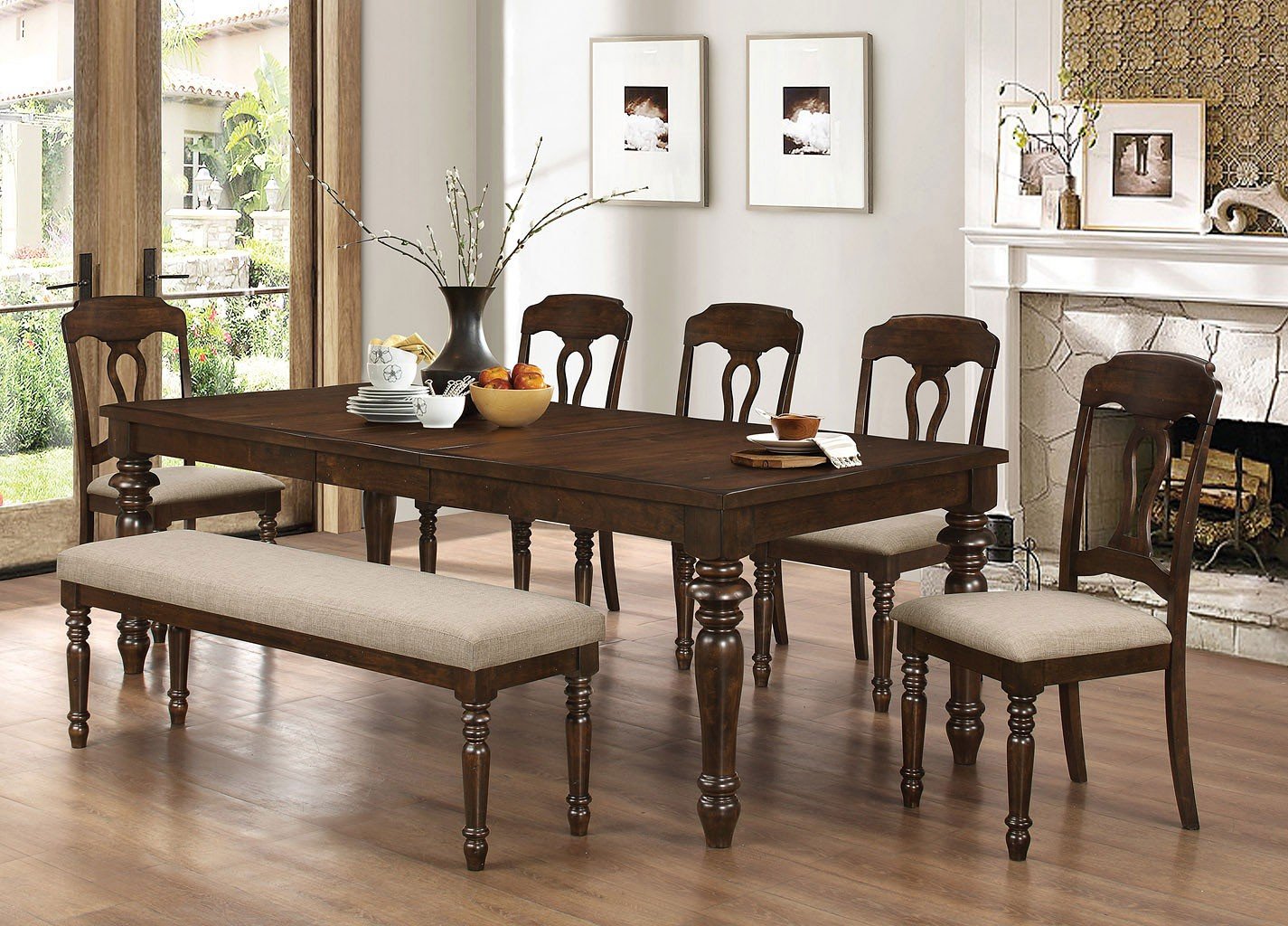 Hamilton Dining Room Set W/ Bench Coaster Furniture | Furniture Cart