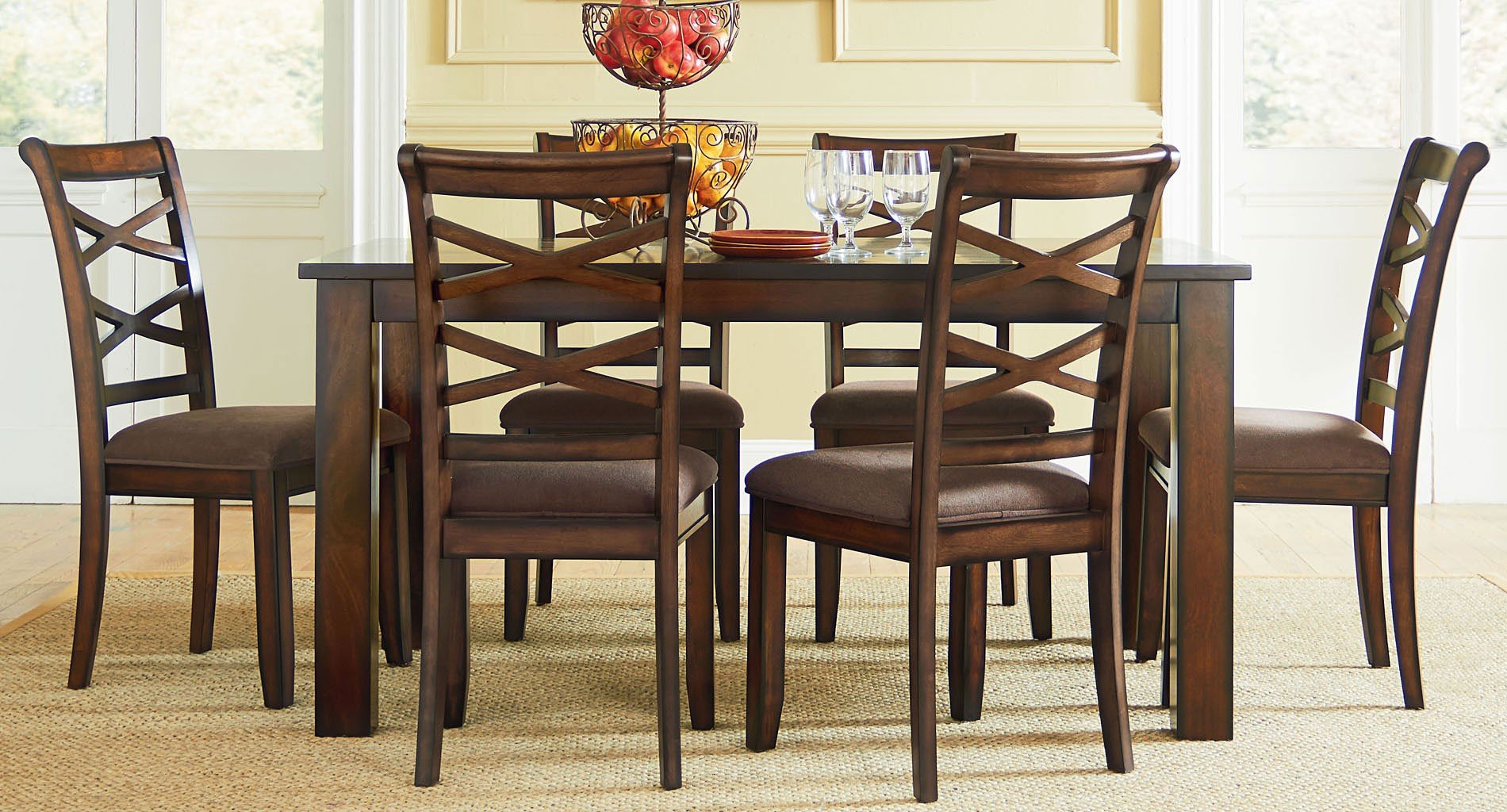Redondo 7 Piece Dining Room Set Cherry Standard Furniture