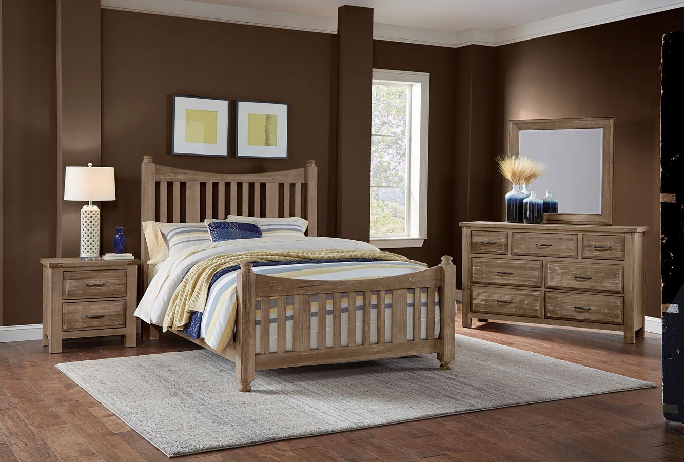 Maple Road Slat Poster Bedroom Set (Weathered Gray ...