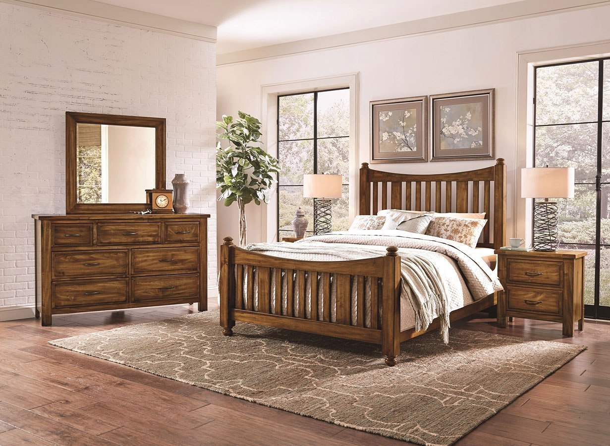 Maple Road Slat Poster Bedroom Set (Antique Amish) Vaughan ...