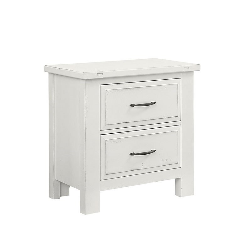 Maple Road Nightstand (Chalky White) Vaughan Bassett Furniture Cart