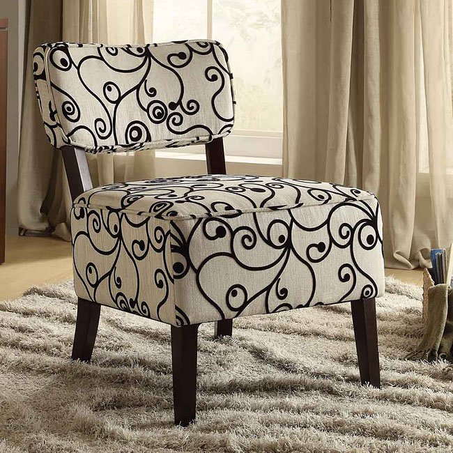 Orson Black And White Swirl Accent Chair Homelegance
