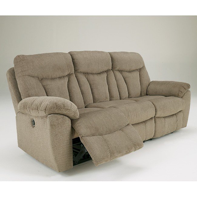 Grimsby Mushroom Reclining Sofa W/ Power Signature Design Furniture Cart