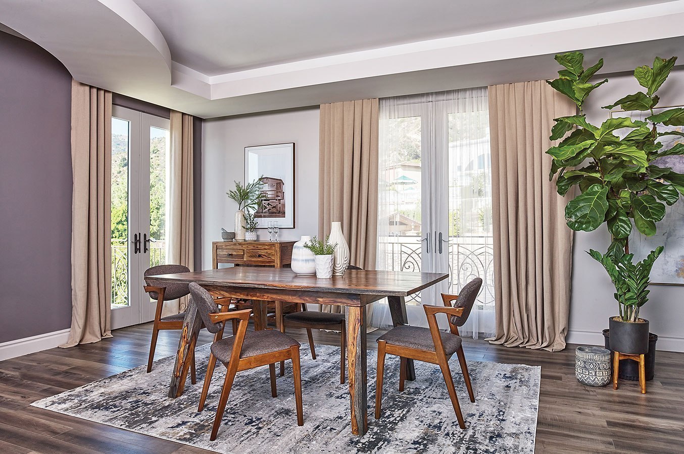 Ashton Dining Room Set W/ Malone Chairs Coaster Furniture Furniture Cart