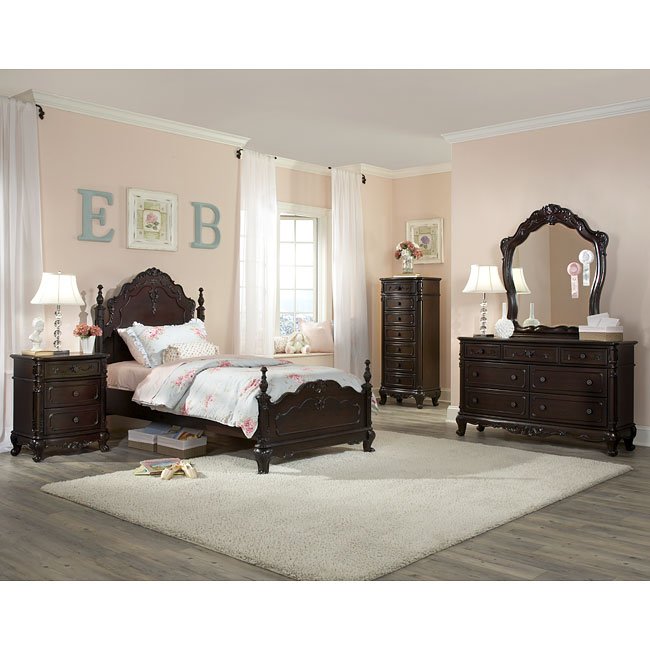 cinderella youth bedroom set (cherry)