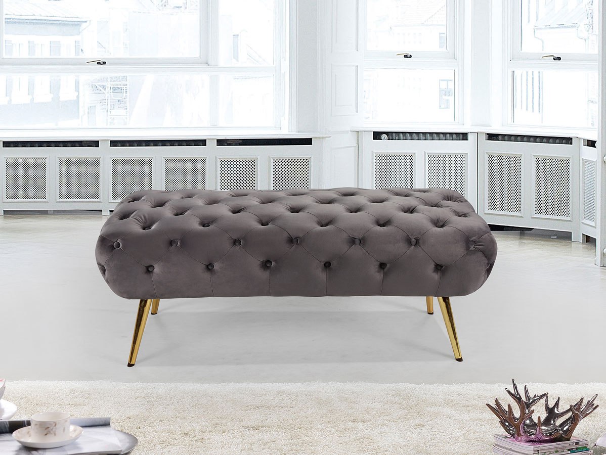 Amara Bench (Grey) Meridian Furniture Furniture Cart