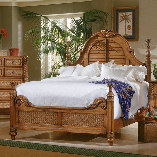 palm court poster bed (island pine) progressive furniture