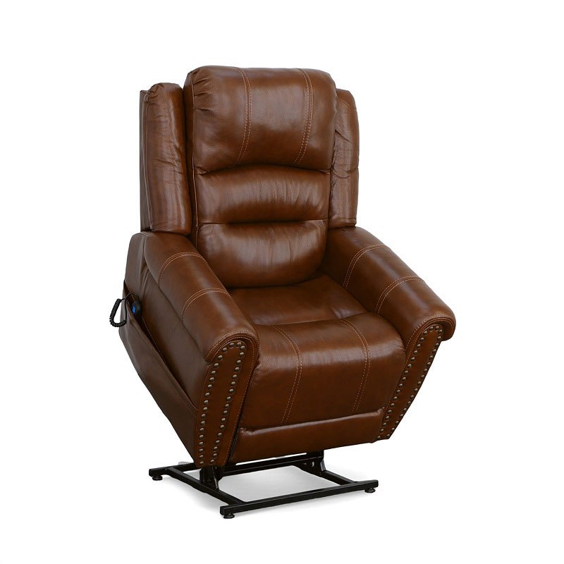 Oscar Leather Power Lift Recliner (Brown) Flexsteel Furniture Cart
