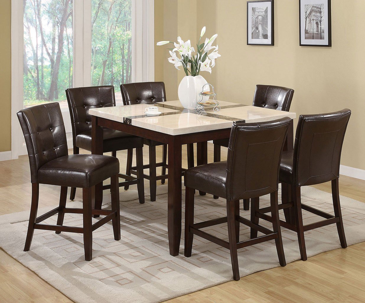 Justin Counter Height Dining Room Set W/ Earline Chairs Acme Furniture ...