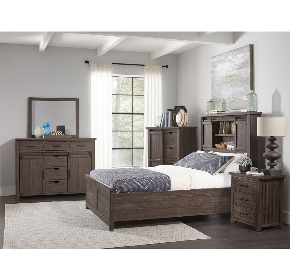 madison county barn door bedroom set barnwood jofran