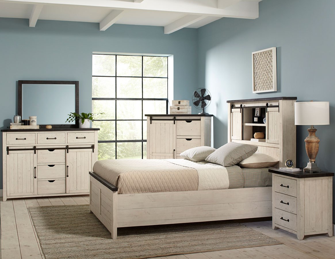 bedroom furniture with barn doors