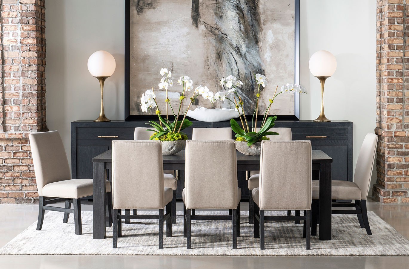 Westwood Leg Dining Room Set W/ Upholstered Chairs (Charred Oak) Legacy ...