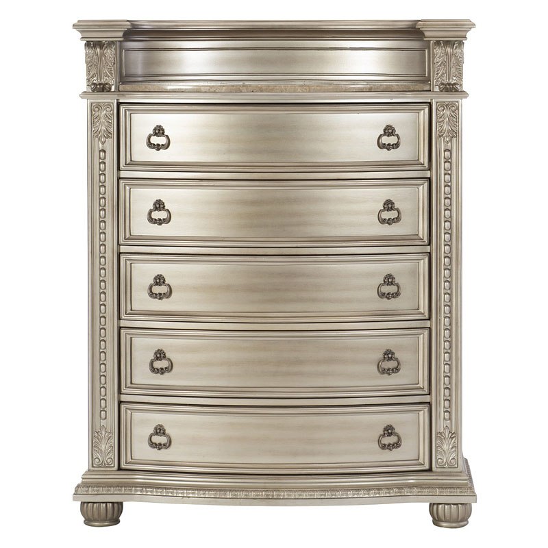 Cavalier Sleigh Bedroom Set (Silver) Homelegance | Furniture Cart