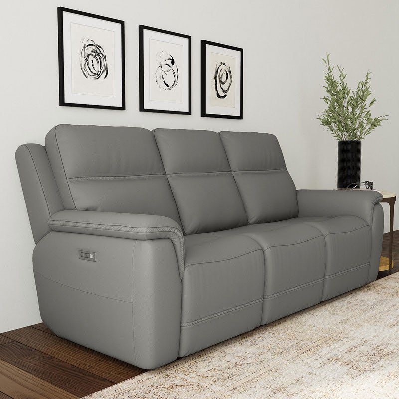 Sawyer Power Reclining Sofa (Grey) Flexsteel Furniture Cart