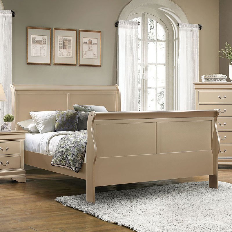Hershel Louis Philippe Bedroom Set (Champagne) Coaster Furniture | Furniture Cart