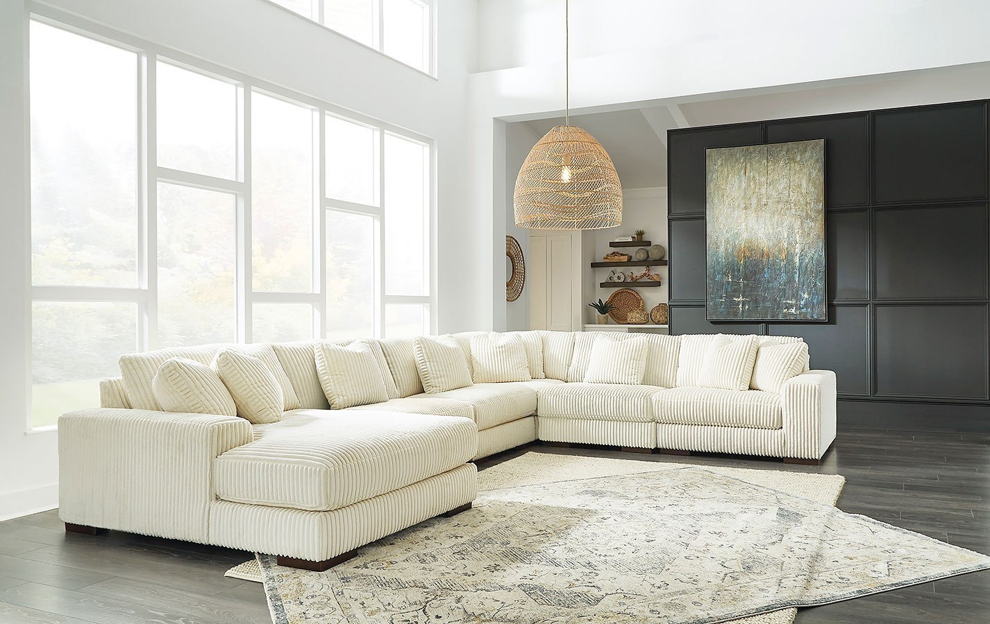 Lindyn Ivory Modular Sectional W/ Left Chaise Signature Design ...