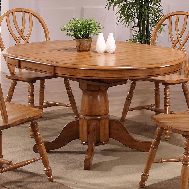 rustic oak extending dining table and chairs