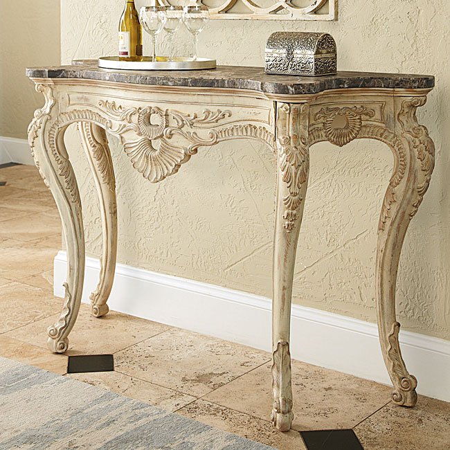 Jessica Mcclintock The Boutique Console Table W Marble White