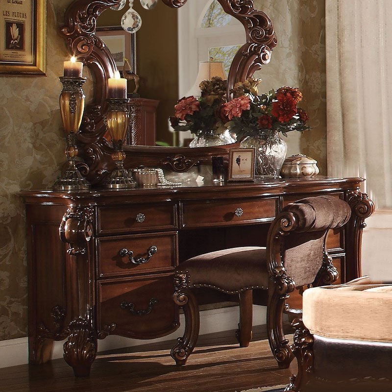 Vendome Vanity Desk (Cherry) Acme Furniture Furniture Cart