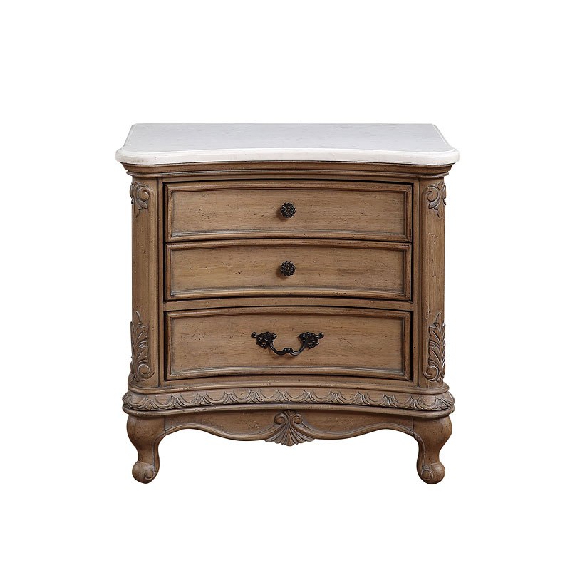Teagan Marble Top Nightstand Acme Furniture Furniture Cart