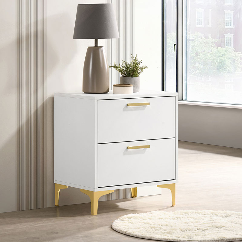Kendall White Nightstand Coaster Furniture Furniture Cart