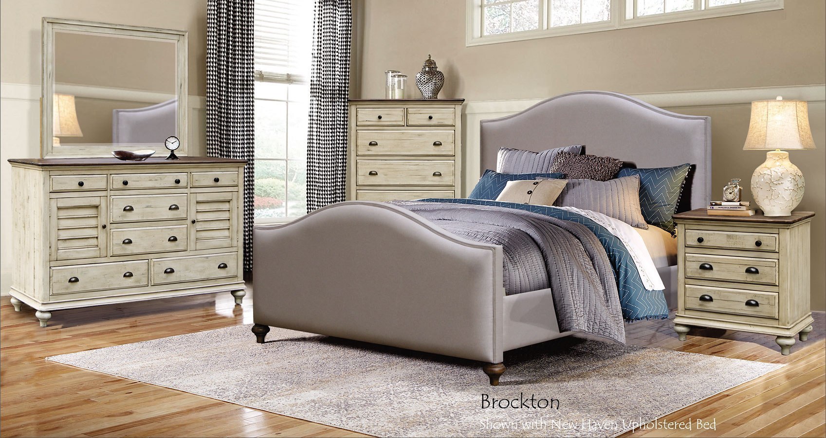 Brockton New Haven Upholstered Bedroom Set Cottage Creek Furniture
