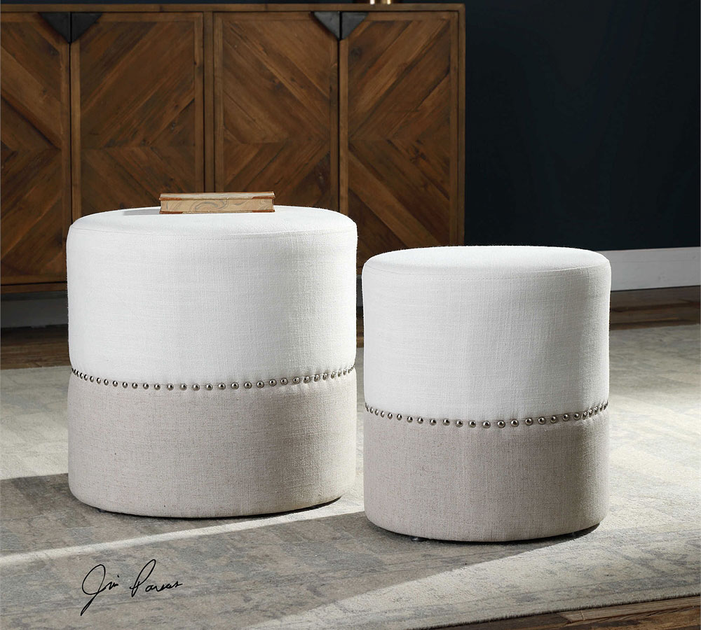 Tilda Nesting Ottomans (Set Of 2) Uttermost Furniture Cart