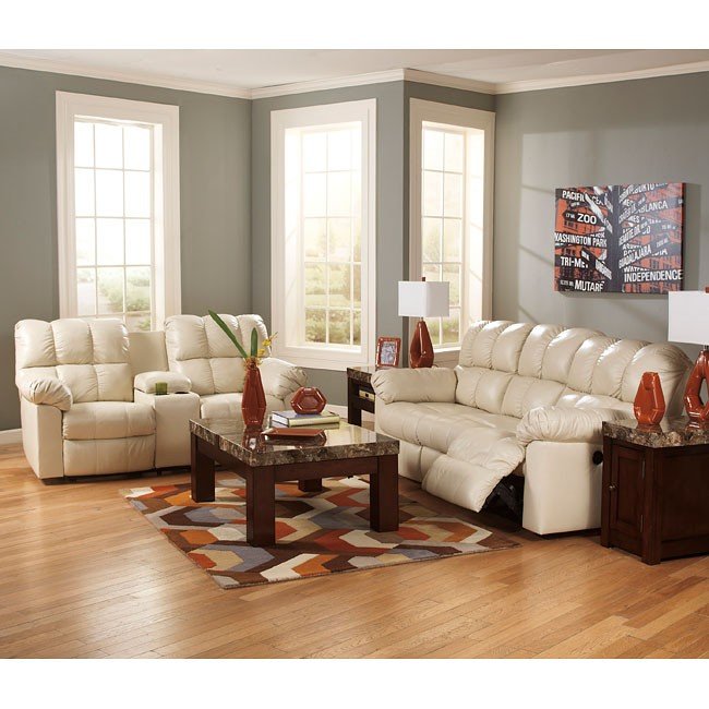 Kennard Cream Living Room Set W/ Power Signature Design | Furniture Cart