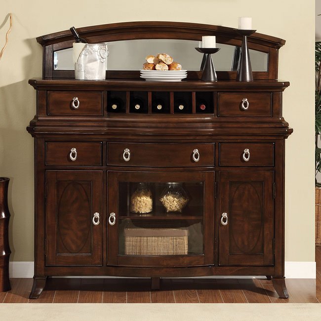 Society Hill Espresso Server W/ Hutch World Imports Furniture Cart