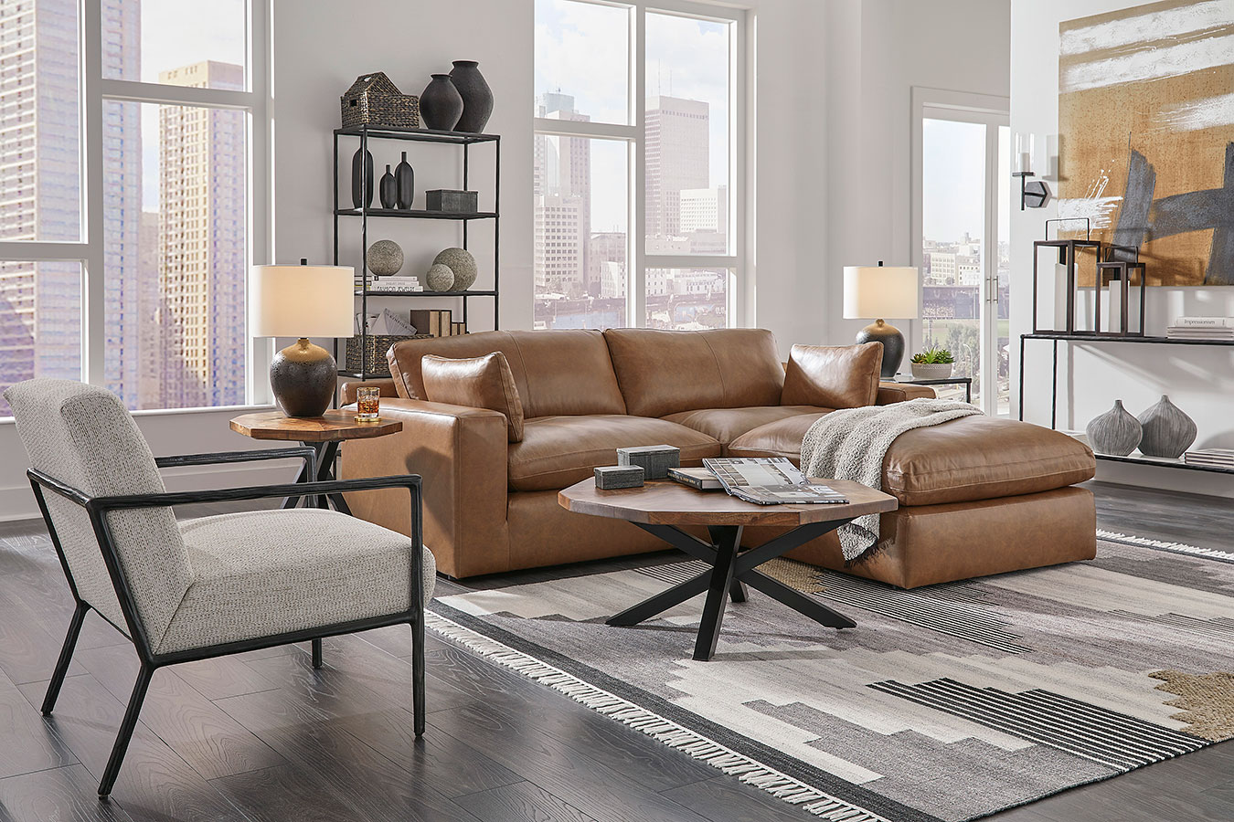Emilia Caramel Modular Living Room Set Signature Design | Furniture Cart