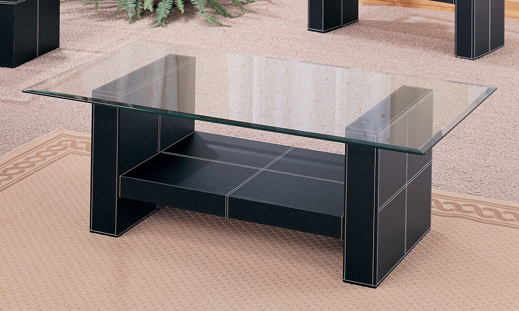 Williams Bonded Leather Coffee Table Coaster Furniture Cart Williams Bonded Leather Coffee Table