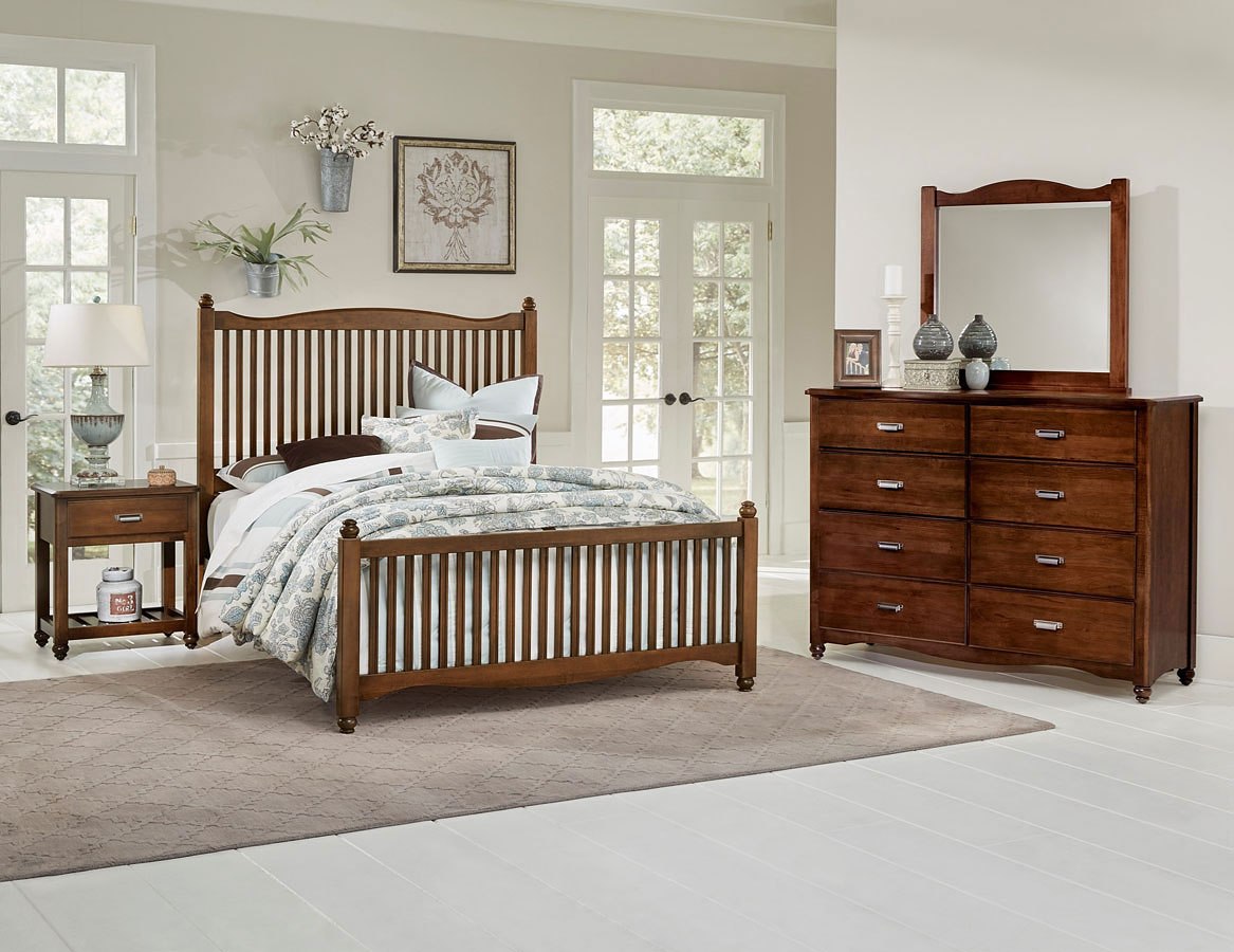 American Maple Slat Panel Bedroom Set Cottage Cherry