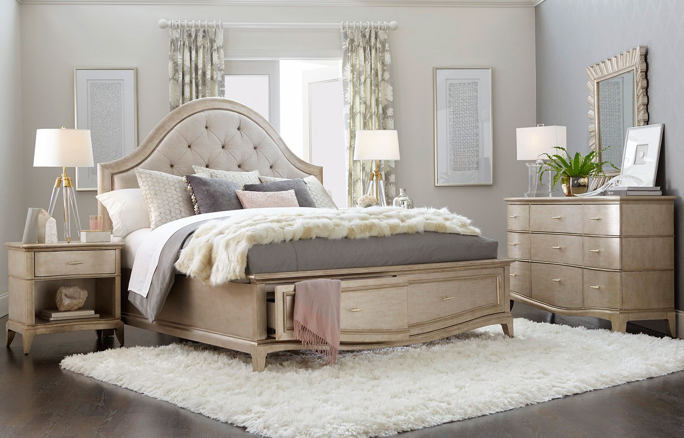 Starlite Upholstered Storage Bedroom Set ART Furniture ...
