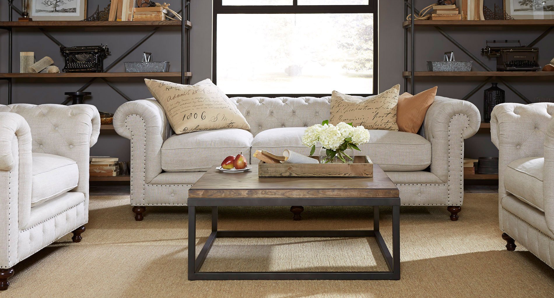 Berkeley Living Room Set (Belgian Linen) Universal Furniture