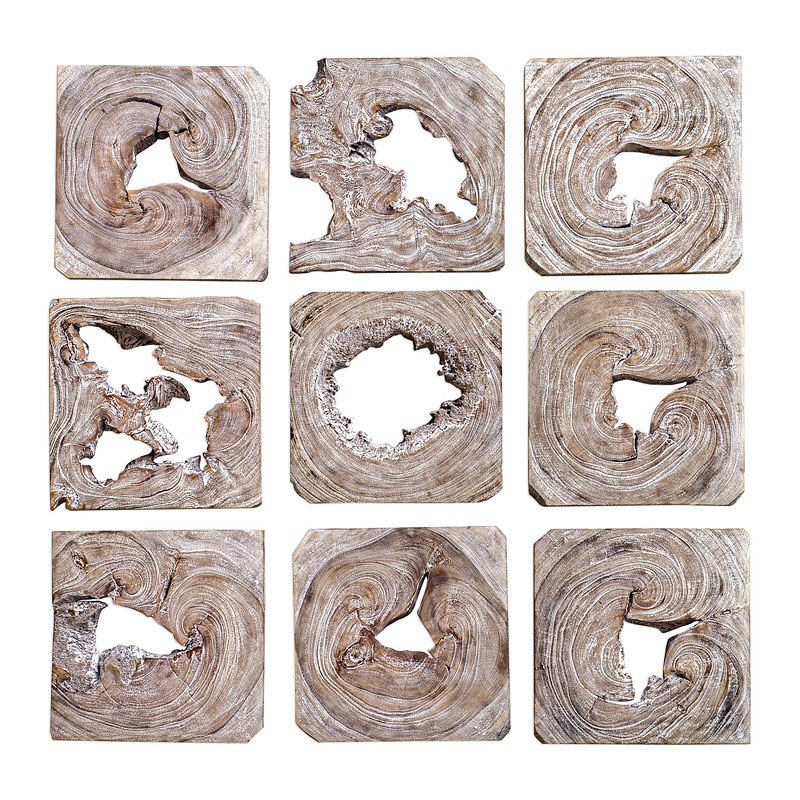 Uttermost Bahati Wood Wall Décor In Natural Set/9