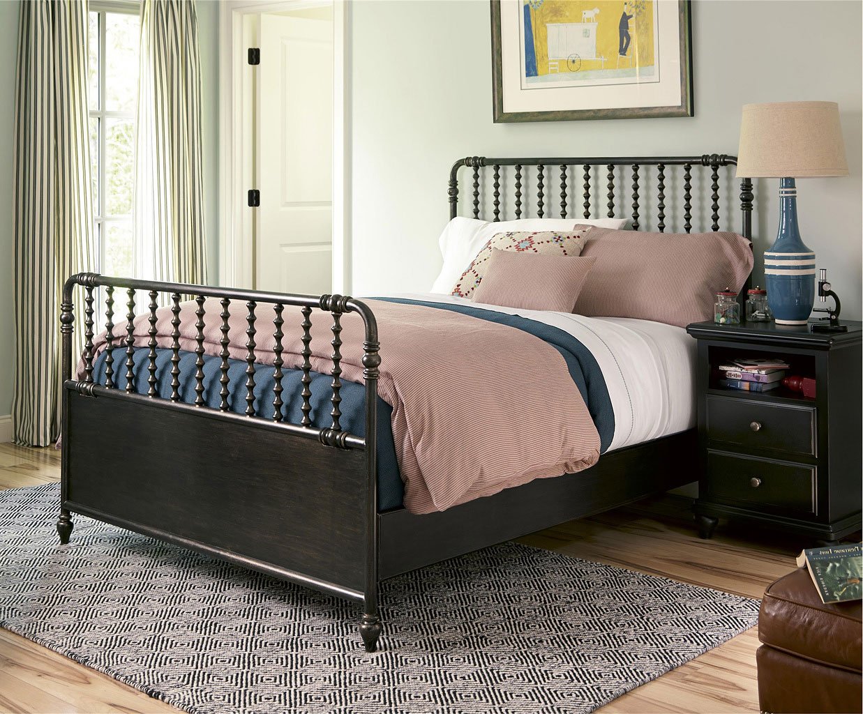 Black And White American Classic Metal Bedroom Set SmartStuff Furniture