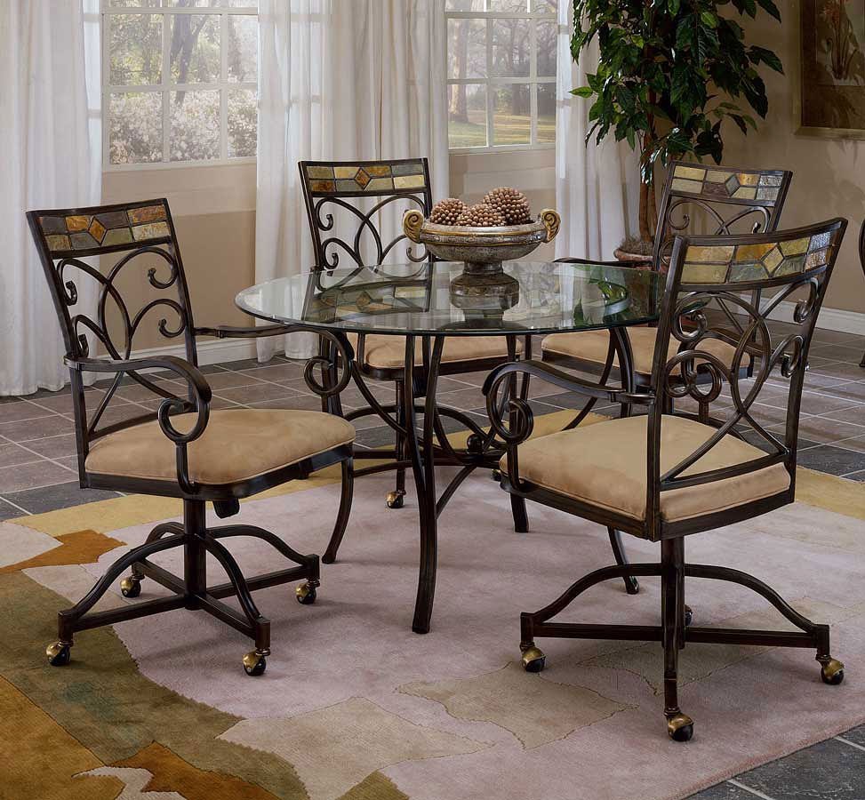 Pompei Round Dining Room Set W Caster Chairs Hillsdale Furniture Furniture Cart Pompei Round Dining Room Set W Caster Chairs Hillsdale Furniture Furniture Cart