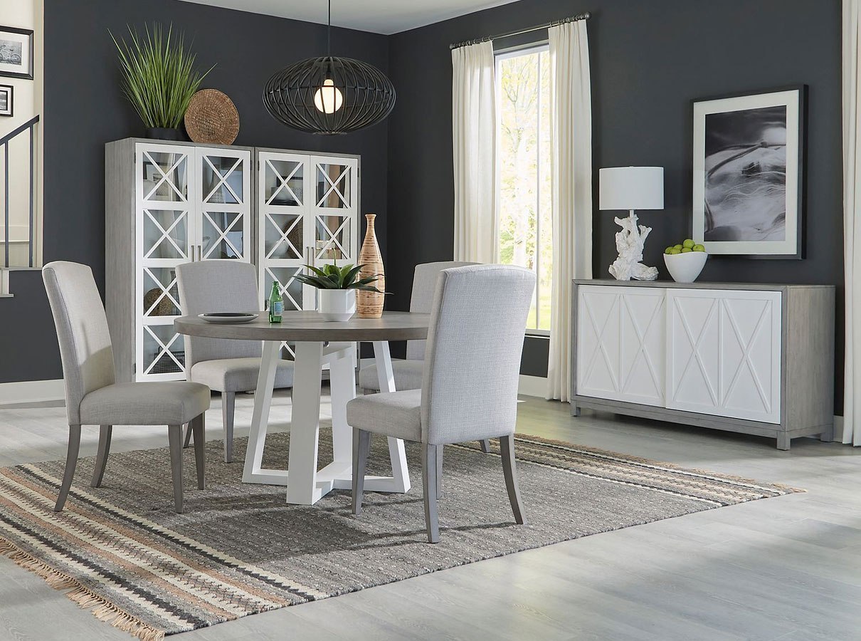 Palmetto Heights Round Dining Set W/ Upholstered Chairs Liberty