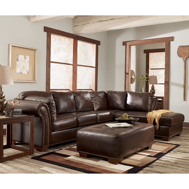 Marlo - Mahogany Sectional Living Room Set Signature Design | Furniture ...