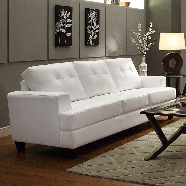Hurley Sofa (White) Coaster Furniture Furniture Cart