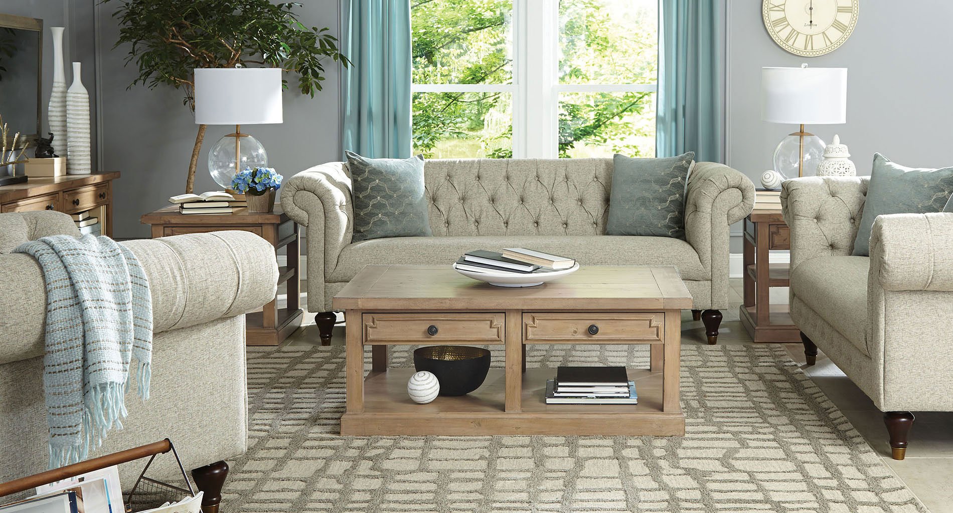 Beige Tufted Living Room Set Coaster Furniture Furniture Cart