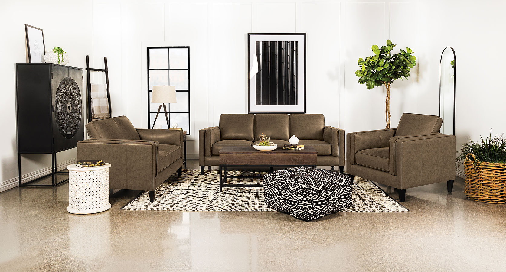 Locke Living Room Set Coaster Furniture Furniture Cart