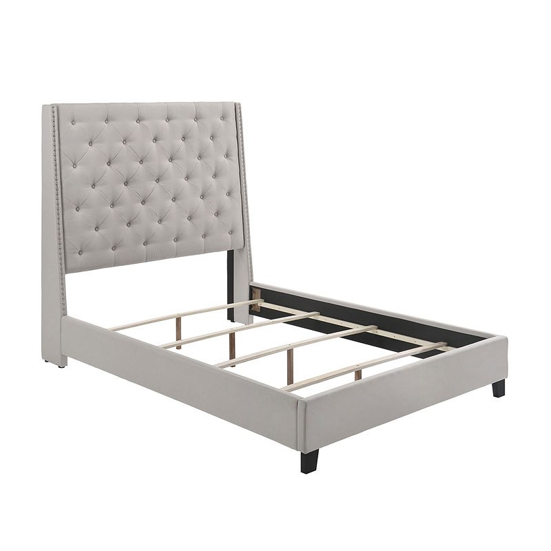 Chantilly Upholstered Bed (khaki) Crown Mark Furniture 