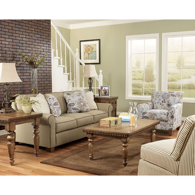 Sophia - Khaki Living Room Set Signature Design | Furniture Cart